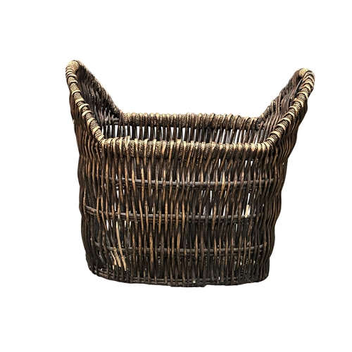 366A - A large good quality wicker basket. 65x47x56cm