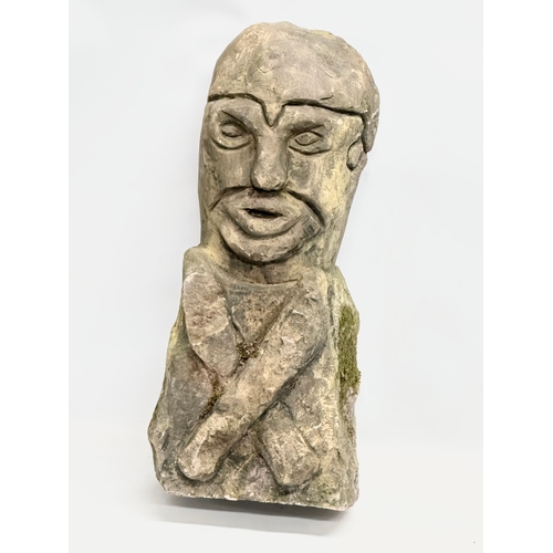 366C - An Irish Celtic god sandstone figure. 62cm