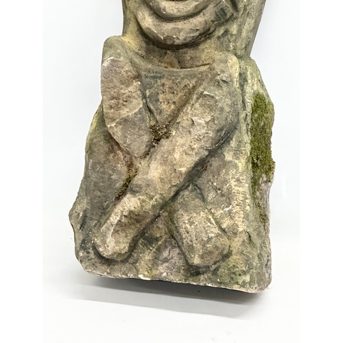 366C - An Irish Celtic god sandstone figure. 62cm