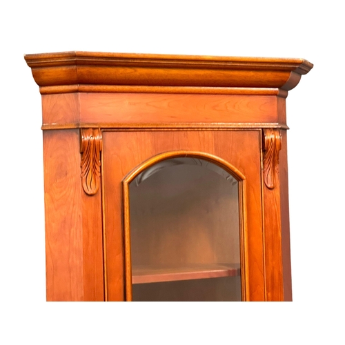 1177 - A large Victorian style Mahogany corner cabinet. 74cmx49cmx205cm.