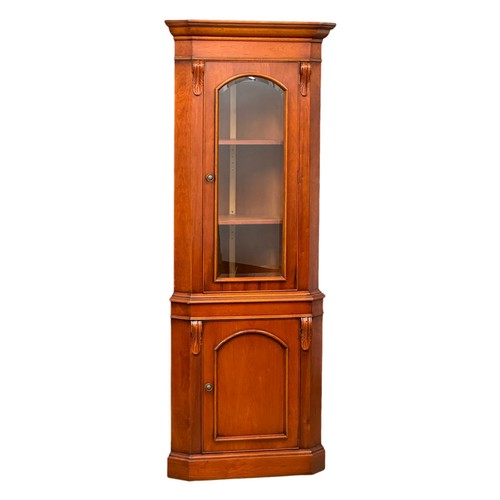 1177 - A large Victorian style Mahogany corner cabinet. 74cmx49cmx205cm.