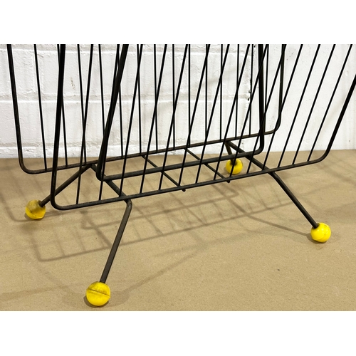 24 - A Mid Century umbrella stand/stick stand and a magazine rack.