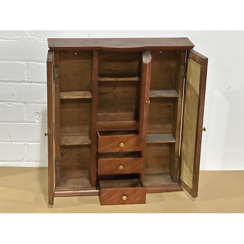 37 - A vintage Victorian style apprentice wardrobe/tabletop cabinet. 47x10x53cm