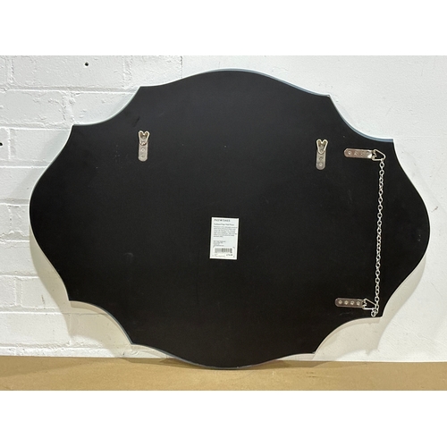 44 - A large Past Times Modern Art Deco style scalloped edge bevelled mirror. 80x60cm