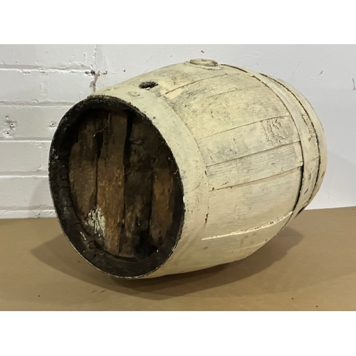 47 - A late 19th century wooden dispenser barrel. 57cm