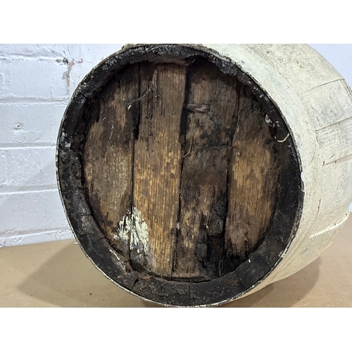 47 - A late 19th century wooden dispenser barrel. 57cm