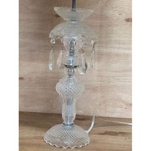 72 - A glass table lamp. 64cm