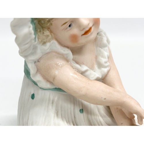 71 - 3 late 19th century Heubach bisque baby figurines. 10x14cm