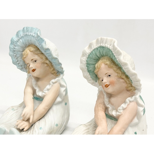 71 - 3 late 19th century Heubach bisque baby figurines. 10x14cm