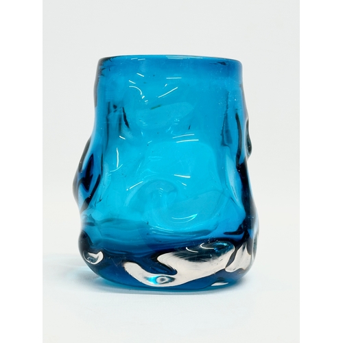 75 - A 1960’s ‘Knobbly’ Art Glass vase designed by Geoffrey Baxter for Whitefriars. 10x12.5cm