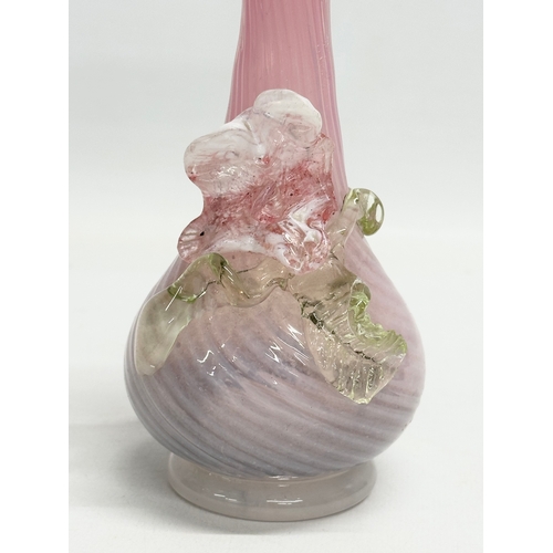 76 - A late 19th century Stevens & Williams Vaseline and Uranium Glass vase. 20.5cm.