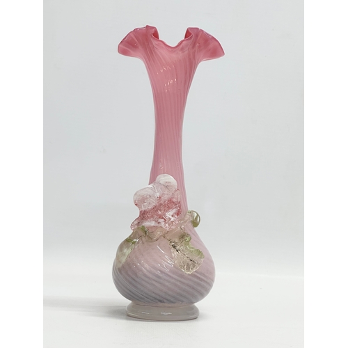 76 - A late 19th century Stevens & Williams Vaseline and Uranium Glass vase. 20.5cm.