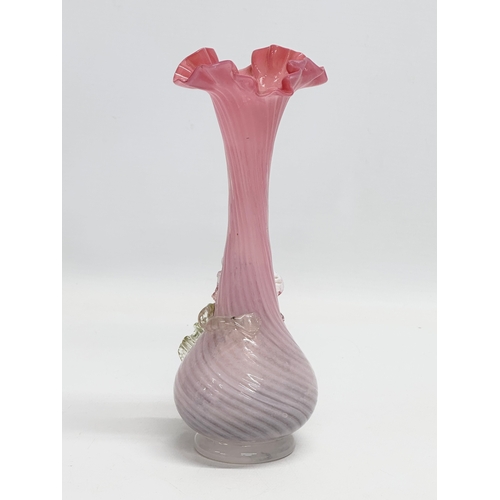 76 - A late 19th century Stevens & Williams Vaseline and Uranium Glass vase. 20.5cm.