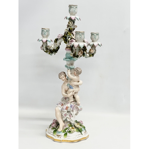 2 - A large late 19th century Joseph Gaspard Robert Porcelain candelabra. 28x51.5cm