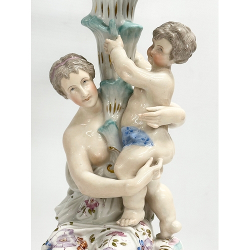 2 - A large late 19th century Joseph Gaspard Robert Porcelain candelabra. 28x51.5cm