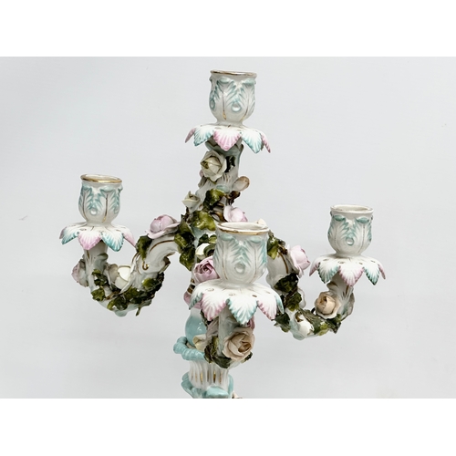 2 - A large late 19th century Joseph Gaspard Robert Porcelain candelabra. 28x51.5cm