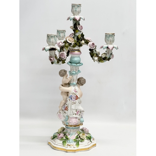 2 - A large late 19th century Joseph Gaspard Robert Porcelain candelabra. 28x51.5cm