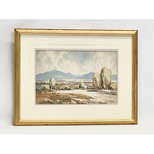 80 - A watercolour by George Farrell. Near Annalong, County Down. 37x24cm. Frame 55.5x42.5cm