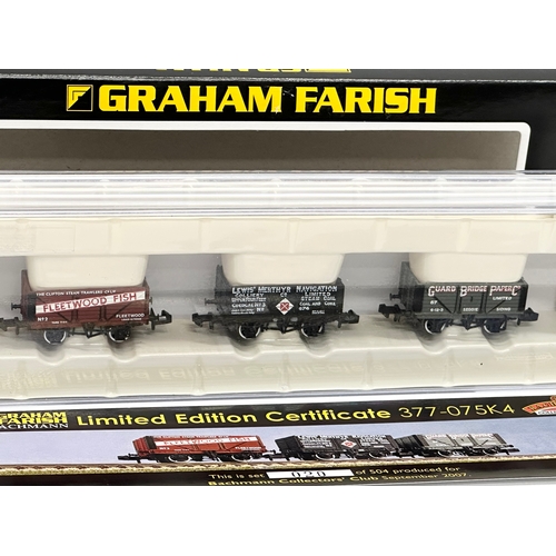 444 - A Limited Edition Graham Farish Set of Three Private Owner Wagons. 020/504. Produced for Bachmann Co... 