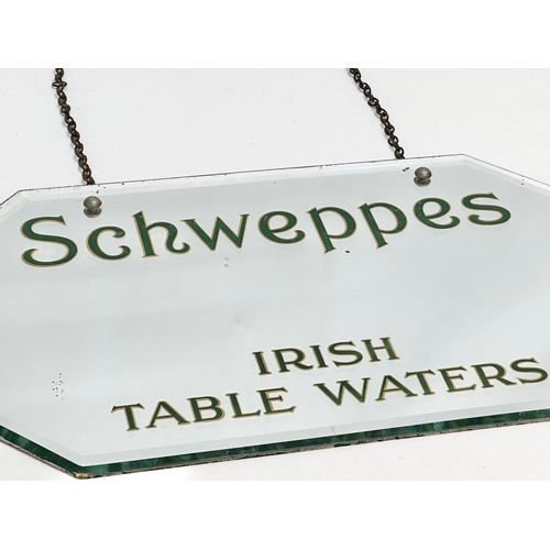 56 - An early 20th century Schweppes Irish Table Waters advertising bevelled mirror. 51x31cm