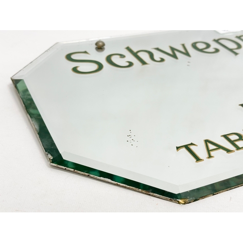 56 - An early 20th century Schweppes Irish Table Waters advertising bevelled mirror. 51x31cm