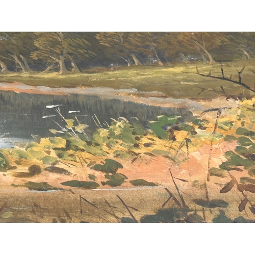 98 - A large oil painting, possibly by Donald McIntyre. 45.5x28.5cm. Frame 72x57cm