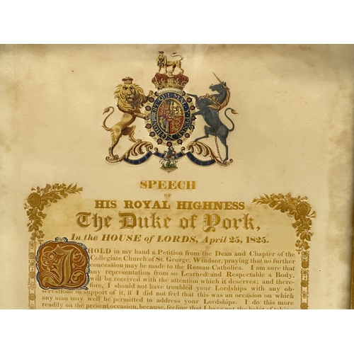 15 - An early 19th century Speech of His Royal Highness Prince Frederick The Duke of York, in the House o... 