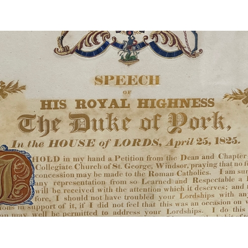 15 - An early 19th century Speech of His Royal Highness Prince Frederick The Duke of York, in the House o... 