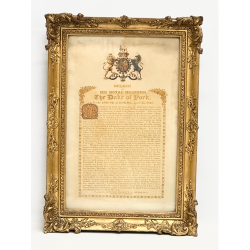 15 - An early 19th century Speech of His Royal Highness Prince Frederick The Duke of York, in the House o... 