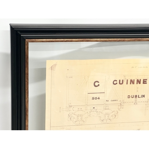 205 - A large original early 20th century ‘Guinness’ railway wagon drawing by Fox’s Pressed Leeds Forge Co... 