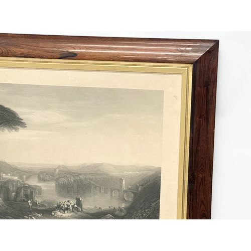 208 - A large late 19th century ‘Childe Harold’s Pilgrimage’ rosewood and gilt framed print from the origi... 