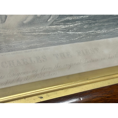 209 - A large 19th century ‘The Happy Days of Charles the First’ rosewood and gilt framed print. From the ... 