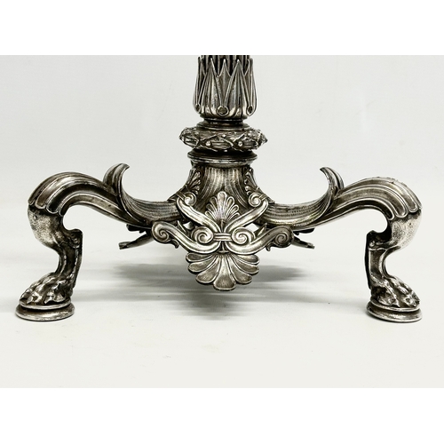 16 - A large exceptional quality mid 19th century silver plated Neo Classical style candelabra, mounted o... 