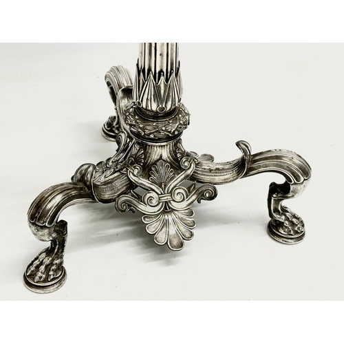 16 - A large exceptional quality mid 19th century silver plated Neo Classical style candelabra, mounted o... 