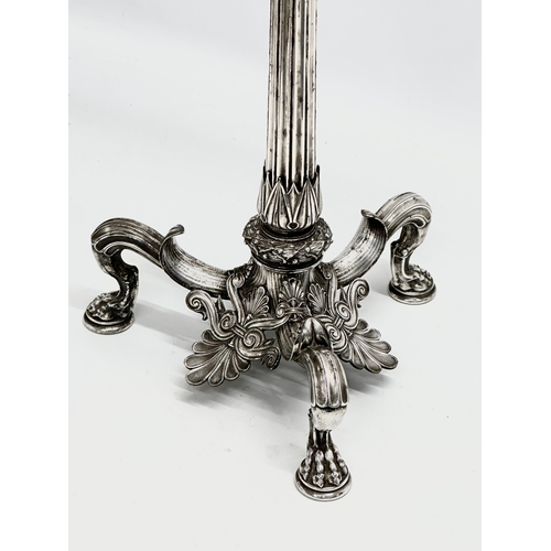 16 - A large exceptional quality mid 19th century silver plated Neo Classical style candelabra, mounted o... 