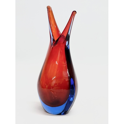 58 - A Murano Sommerso Glass vase designed by Flavio Poli for Seguso. 18cm