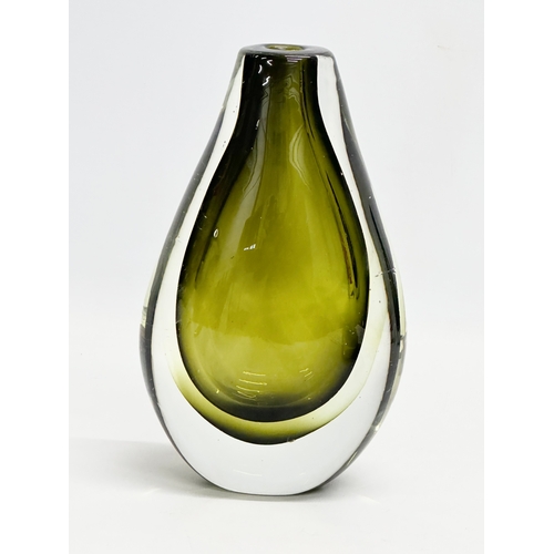 60 - A Murano Sommerso Glass vase designed by Flavio Poli for Seguso Vetri d'Arte. 12x21cm