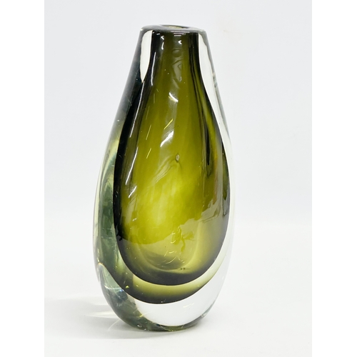 60 - A Murano Sommerso Glass vase designed by Flavio Poli for Seguso Vetri d'Arte. 12x21cm