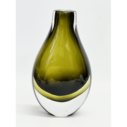 61 - A Murano Sommerso Glass vase designed by Flavio Poli for Seguso Vetri d'Arte.13x23cm