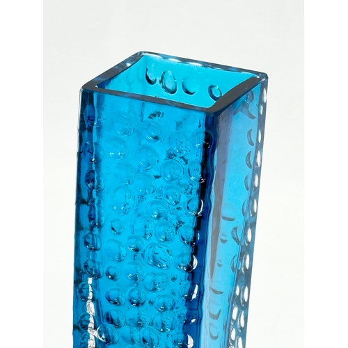 48 - A Kingfisher Blue ‘Nailhead’ vase designed by Geoffrey Baxter for Whitefriars. 4.5x45.5x17cm.