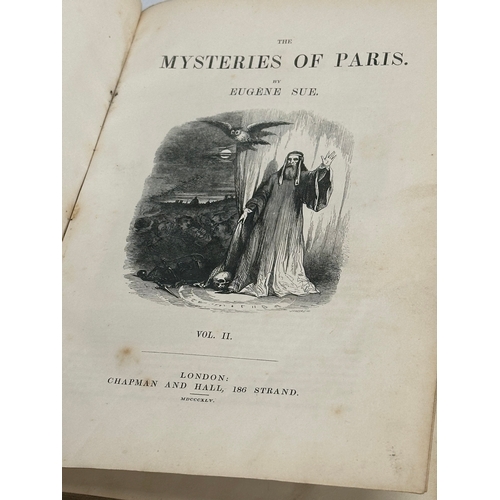 227 - A collection of 19th century books. Mysteries of Paris, volumes I,II,III. All the Year Round IV, 186... 