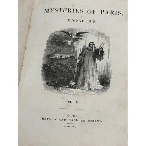 227 - A collection of 19th century books. Mysteries of Paris, volumes I,II,III. All the Year Round IV, 186... 