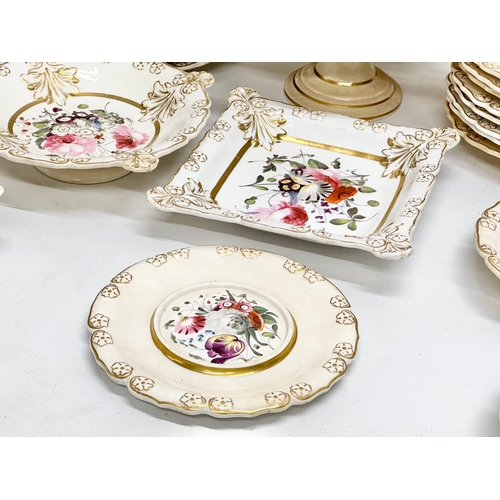 146 - An early 19th century 32 piece dinner service. H & R Daniel/ Rockingham or Ridgway. Circa 1820-1840.