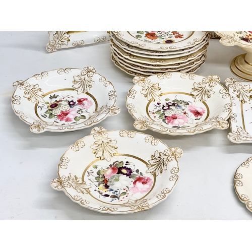 146 - An early 19th century 32 piece dinner service. H & R Daniel/ Rockingham or Ridgway. Circa 1820-1840.