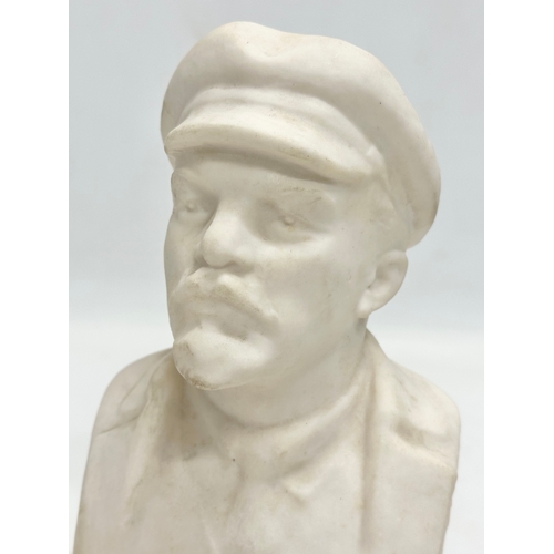 148 - A mid 20th century USSR Alabaster bust of Vladimir Lenin.