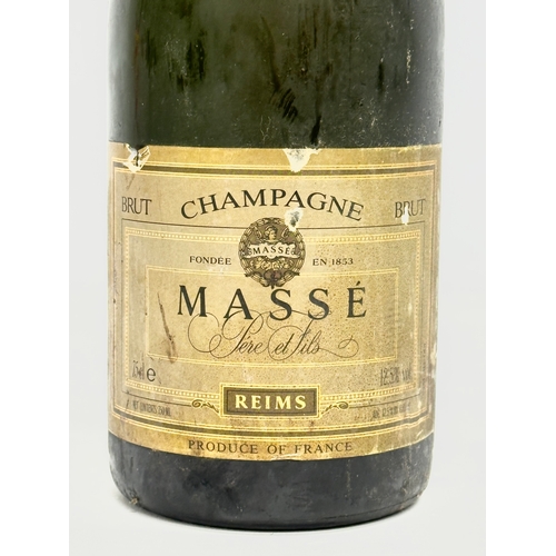 538 - 3 bottles of vintage Masse Pere Et Fils champagne. Brut Reims.