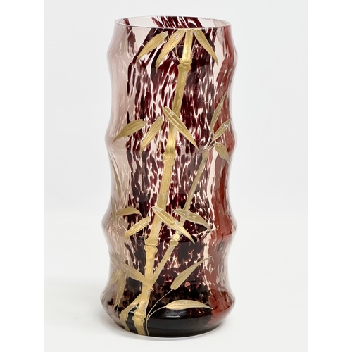 21 - A rare Art Nouveau ‘Bamboo’ glass vase by Ernest Baptiste Leveille. Early 20th century. Circa 1910. ... 