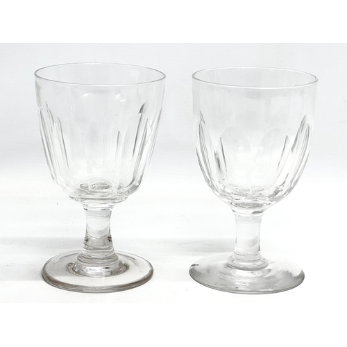 159 - 4 late 19th century Victorian drinking glasses. Circa 1860-1880. A pair of Victorian slice cut rumme... 