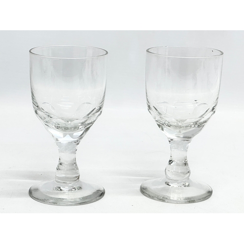 159 - 4 late 19th century Victorian drinking glasses. Circa 1860-1880. A pair of Victorian slice cut rumme... 