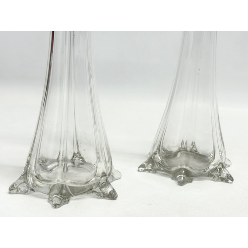 161 - A pair of large early 20th century French ‘Eiffel Tower’ vases. 31cm